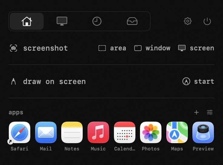 apps: one of twenty hop tools, all of them offline hop panel in the macOS menu bar: apps